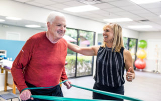 Reno physical therapist works with patient