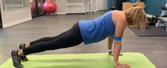Reno Physical Therapist, Dr. Danielle Littoff, DPT demonstrates proper form for a push up