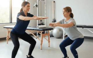 Physical therapist conducting movement assessment for patient receiving physical therapy in Reno