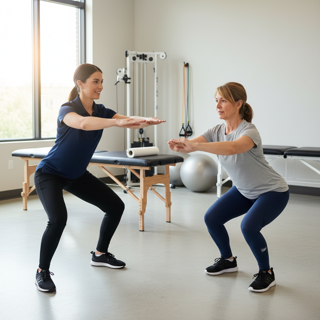 Physical therapist conducting movement assessment for patient receiving physical therapy in Reno