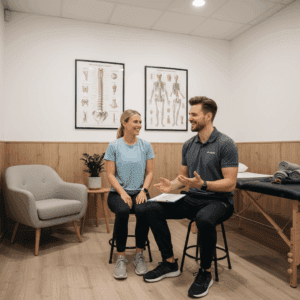 Patient consultation at Reno physical therapy clinic focused on personalized treatment planning